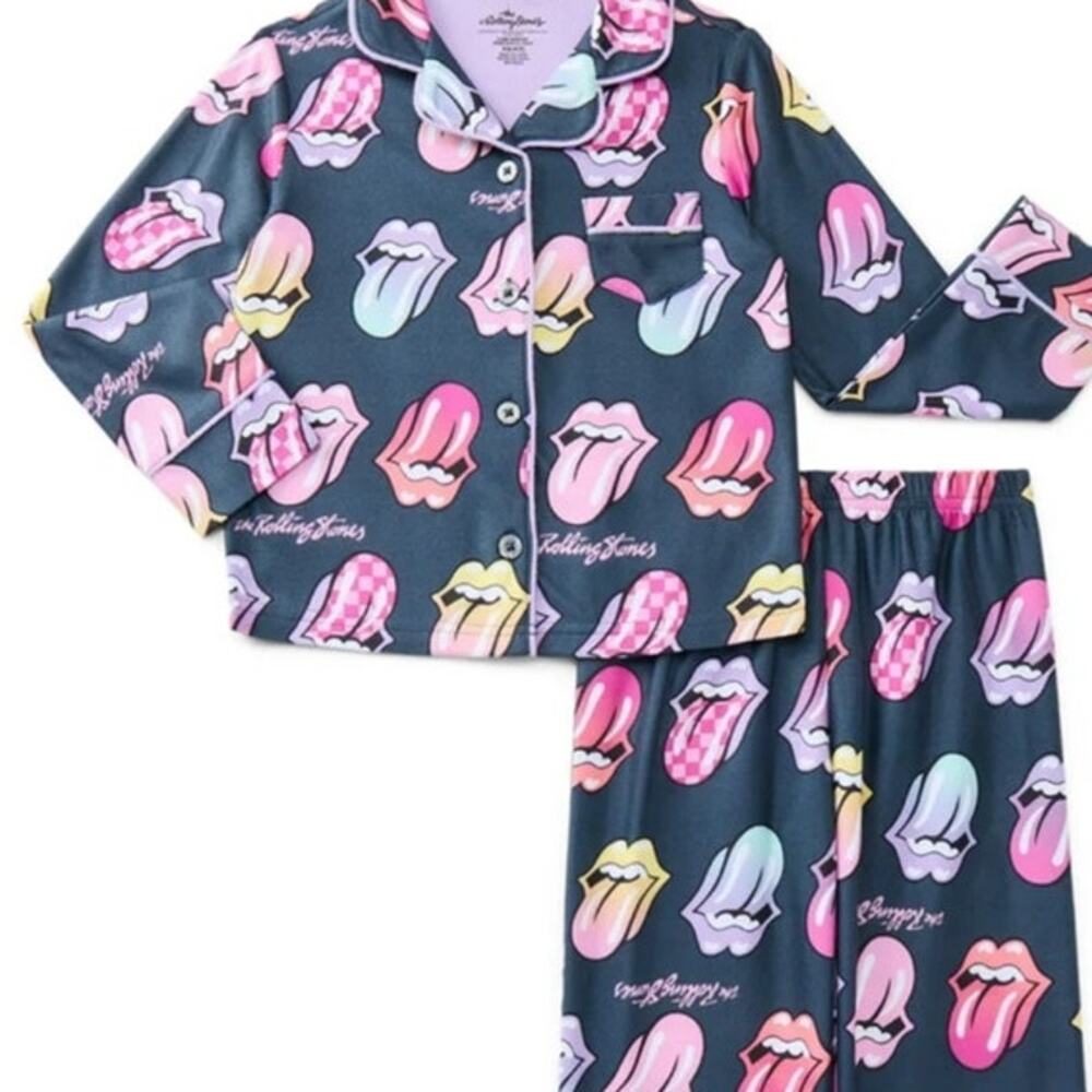 The Rolling Stones Girls Pajama Set size 7/8